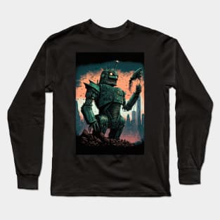 Monster giant robot attacking the city Long Sleeve T-Shirt